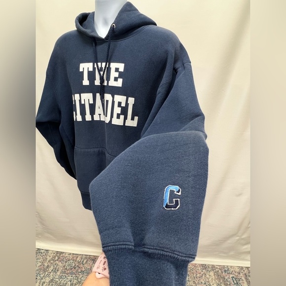 VINTAGE COTTON EXCHANGE THE CITADEL Men's Navy blue hoodie sweatshirt size XL. - Picture 2 of 12